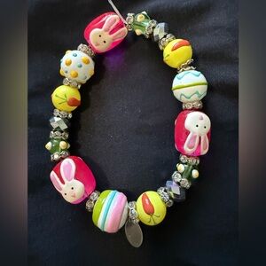 Easter plastic bead bracelet stretch